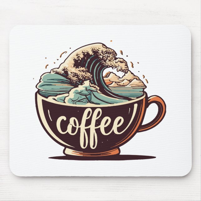 Tapis De Souris La Grande Vague De Café (Devant)