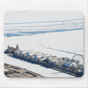 Tapis De Souris La jetée de la Marine de Chicago en hiver