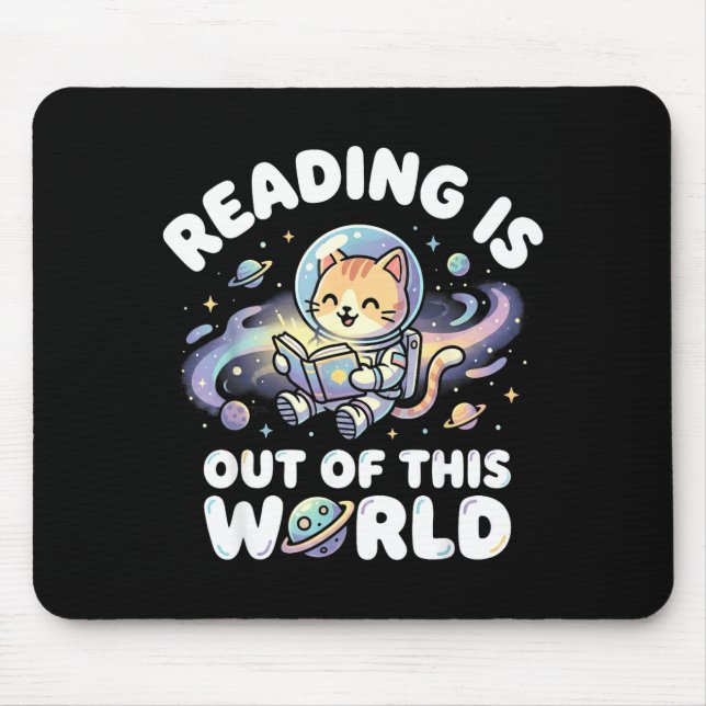 Tapis De Souris La lecture est drôle de chats dans l'espace des li (Devant)