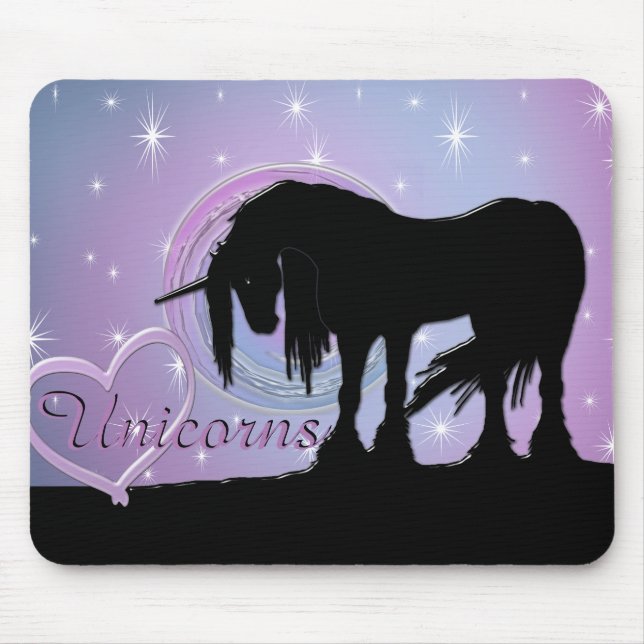 Tapis De Souris La licorne noire mystique (Pastel Swirl) (Devant)