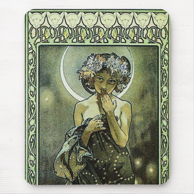 Tapis De Souris La Lune d'Alphonse Mucha (Devant)