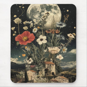 Tapis De Souris La Lune S'Éclate Sur Le Charme Rustique