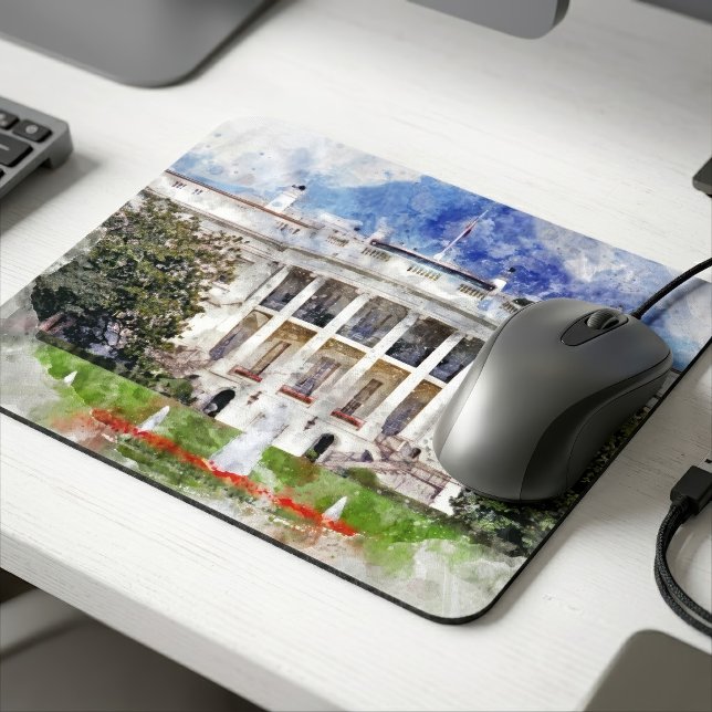 Tapis De Souris La Maison Blanche à Washington DC – Façade sud (The White House in Washington DC – Southern Facade. Mouse Pad)