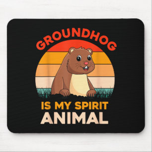 Tapis De Souris La Marmotte Est Mon Animal Spirituel Rétro Jour De