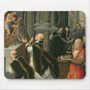 Tapis De Souris La masse de St Gregory (huile sur la toile)