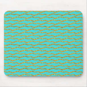 Tapis De Souris La mer métallique d'aluminium d'or barre l'Aqua