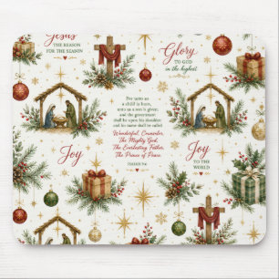 Tapis De Souris La Nativité de Noël Se souvenir de la naissance