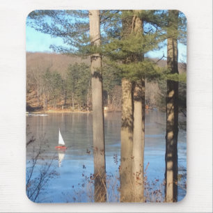 Tapis De Souris La navigation sur glace sur le lac —