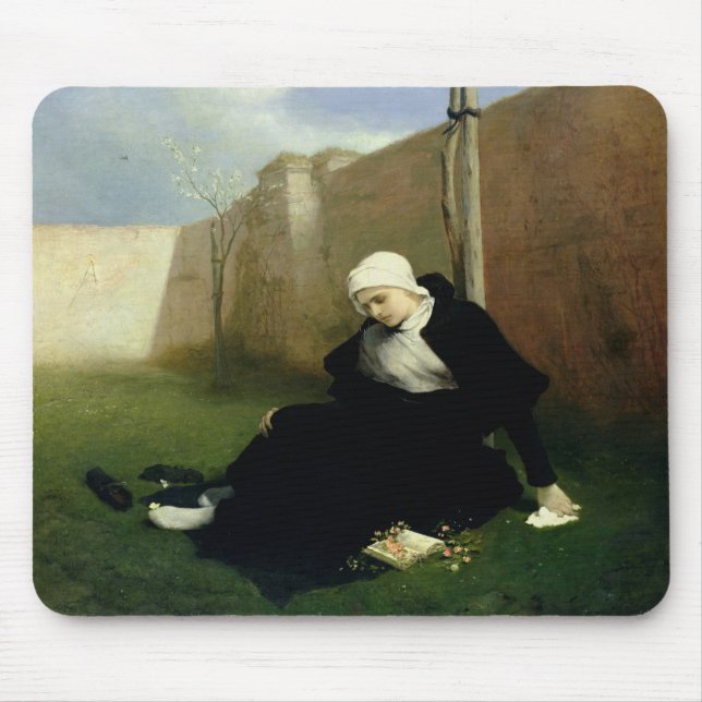 Tapis De Souris La nonne dans le jardin de cloître, 1869 (Devant)