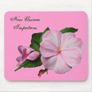 Tapis De Souris La Nouvelle-Guinée Impatiens Mousepad blanc rose