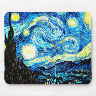 Tapis De Souris La nuit étoilée de Van Gogh