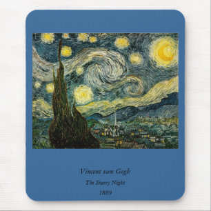 Tapis De Souris La nuit étoilée de Vincent van Gogh (1889)