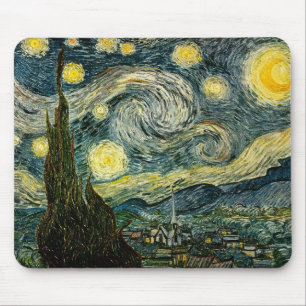 Tapis De Souris La nuit étoilée de Vincent van Gogh (1889)