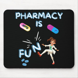 TAPIS DE SOURIS LA PHARMACIE EST AMUSANTE FEMELLE RPH