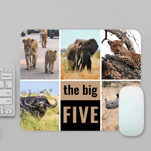 Tapis De Souris La photo de safari africain des cinq grands animau