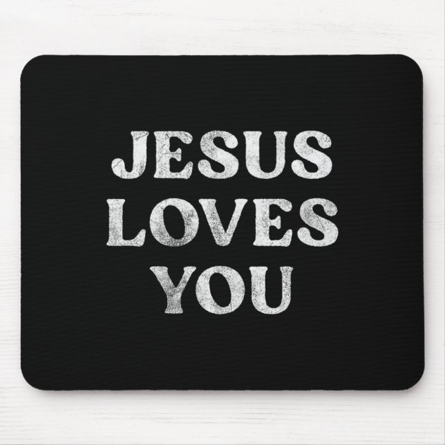 Tapis De Souris La phrase Jésus t'aime sur un tri-blend premium (Devant)