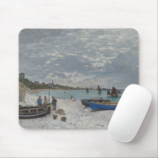Tapis De Souris La plage de Sainte-Adresse par Claude Monet