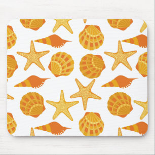 Tapis De Souris La plage orange Shell modèlent
