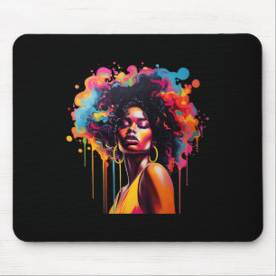 Tapis De Souris La reine Afro Melanin secouant JunetDix Africains