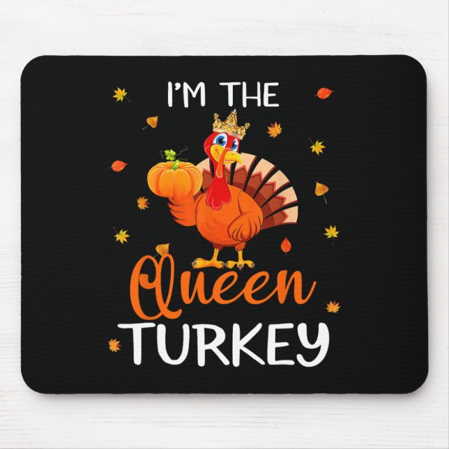 Tapis De Souris La Reine Turquie Thanksgiving Turquie Automne L (Devant)