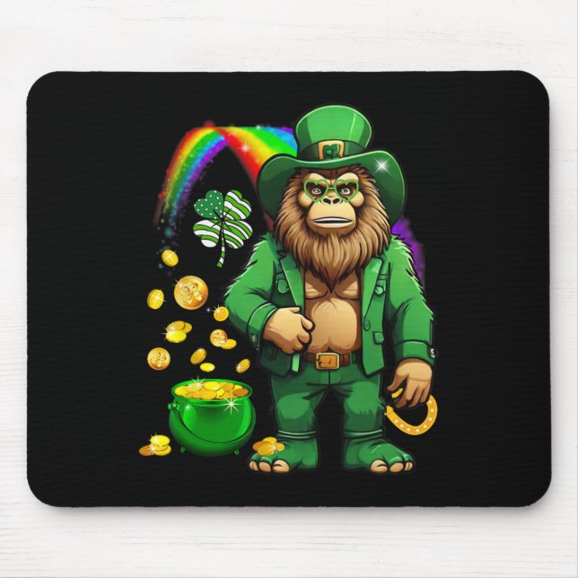 Tapis De Souris La Saint-Patrick Bigfoot Arc-en-ciel Patricks Day  (Devant)