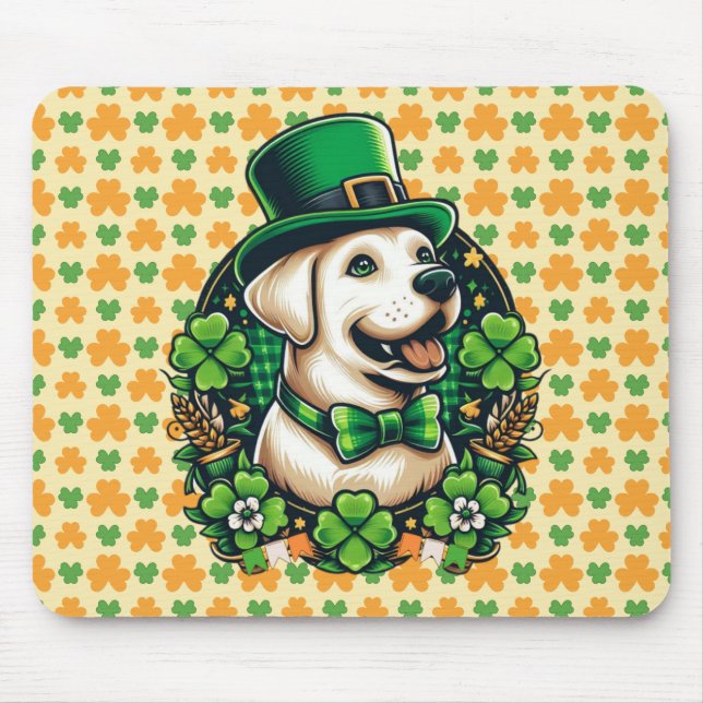 Tapis De Souris la Saint-Patrick Chien Mignon (Devant)