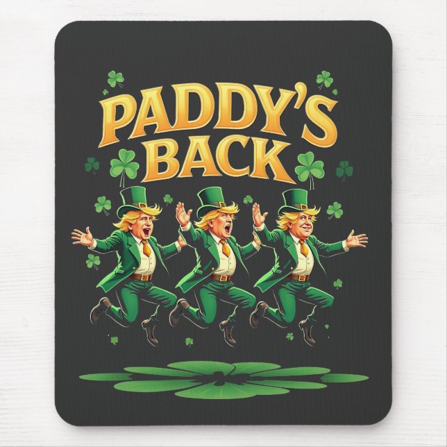 Tapis De Souris La Saint-Patrick drôle de retour de Trump Léopard  (Devant)