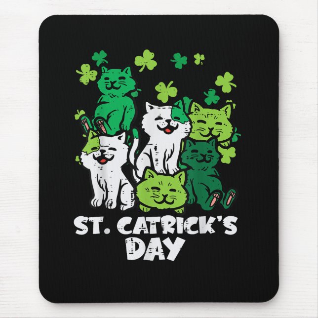 Tapis De Souris La Saint-Patrick Fête des Chats Saint-Patty (Devant)