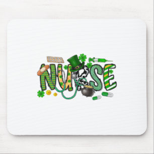 Tapis De Souris La Saint-Patrick Infirmière Irlandaise Trèfle 