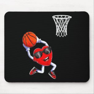 Tapis De Souris la Saint-Valentin cœur dunking basket-ball garçons