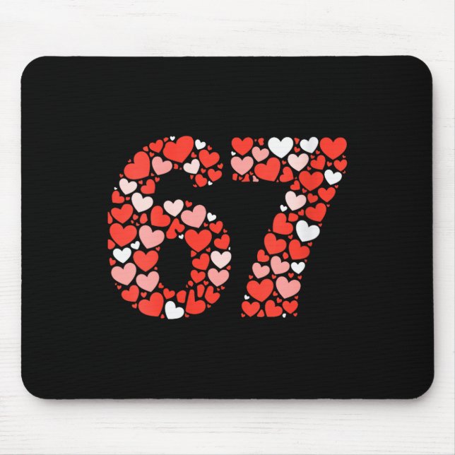 Tapis De Souris La Saint-Valentin des femmes 67 Meme rempli de cœu (Devant)