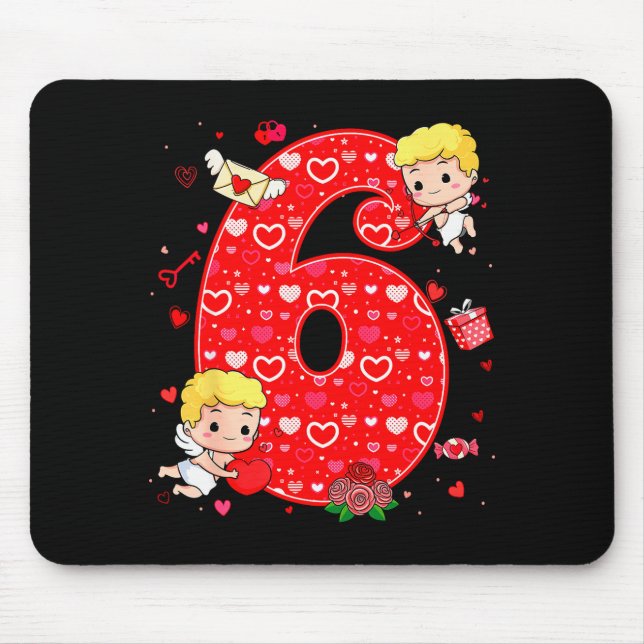 Tapis De Souris La Saint-Valentin Six Sept Cœurs 6 7 Meme Gen Alph (Devant)