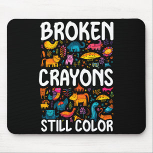 Tapis De Souris La santé mentale des hommes cassés crayons de coul