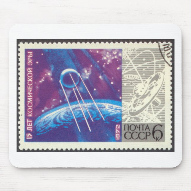 Tapis De Souris La science de l'espace russe de Spoutnik 1 15 ans (Devant)