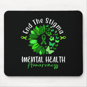 Tapis De Souris La Stigma Sensibilisation à la santé mentale Ruban