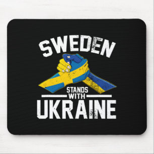 Tapis De Souris La Suède se tient aux côtés de l'Ukraine Drapeau s