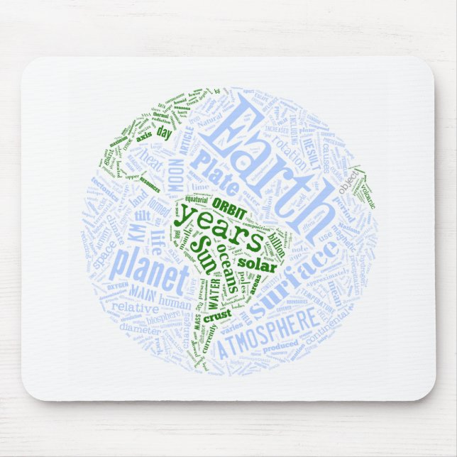 Tapis De Souris La terre dans Tagxedo (Devant)