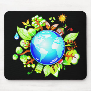Tapis De Souris La terre verte Eco amical pour le jour de la terre