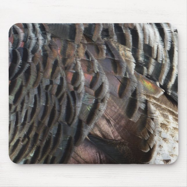 Tapis De Souris La Turquie sauvage Plumes I Abstrait Nature Design (Devant)