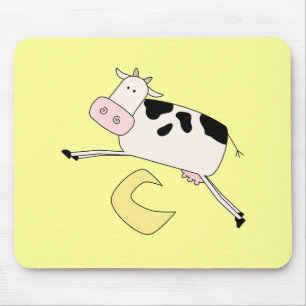 Tapis De Souris La vache saute par-dessus des T-shirts et des