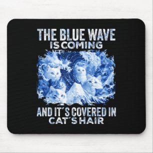 Tapis De Souris La Vague Bleue Vient Couverte De Cheveux De Chat D