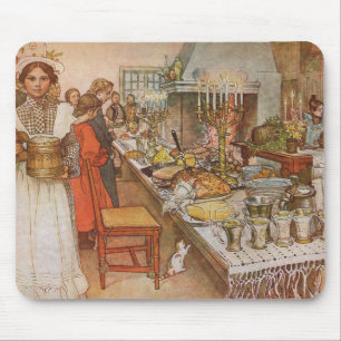 Tapis De Souris La veille de Noël par Carl Larsson, Fêtes Vintage