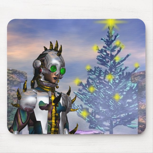 TAPIS DE SOURIS LA VEILLE D'UN CYBORG DE NOUVELLE ANNÉE A BAISSÉ D (Devant)