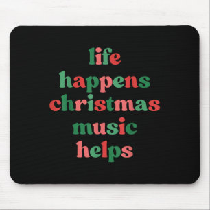 Tapis De Souris La vie arrive musique de Noël aide rétro groovy Sa