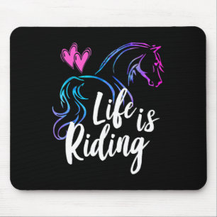 Tapis De Souris La Vie C'Est Équitation Chevaux Equestre Rider Ado