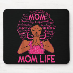 Tapis De Souris La vie de maman afro-américaine femme noire mère h