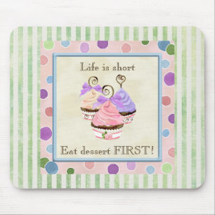 Tapis De Souris La vie de trio de petit gâteau de coeur est court