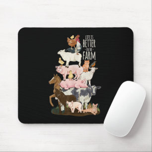 Tapis De Souris La vie est meilleure à la ferme, Animaux mignons,