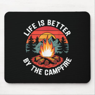 Tapis De Souris La vie est meilleure au feu de camp Camping Scouti
