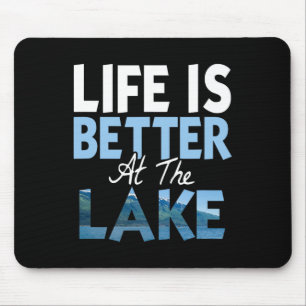 Tapis De Souris La vie est meilleure au lac pêche bateau